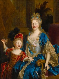 Retrato de Catherine Coustard, Marquesa de Castelnau, com seu filho Leonor, c.1699